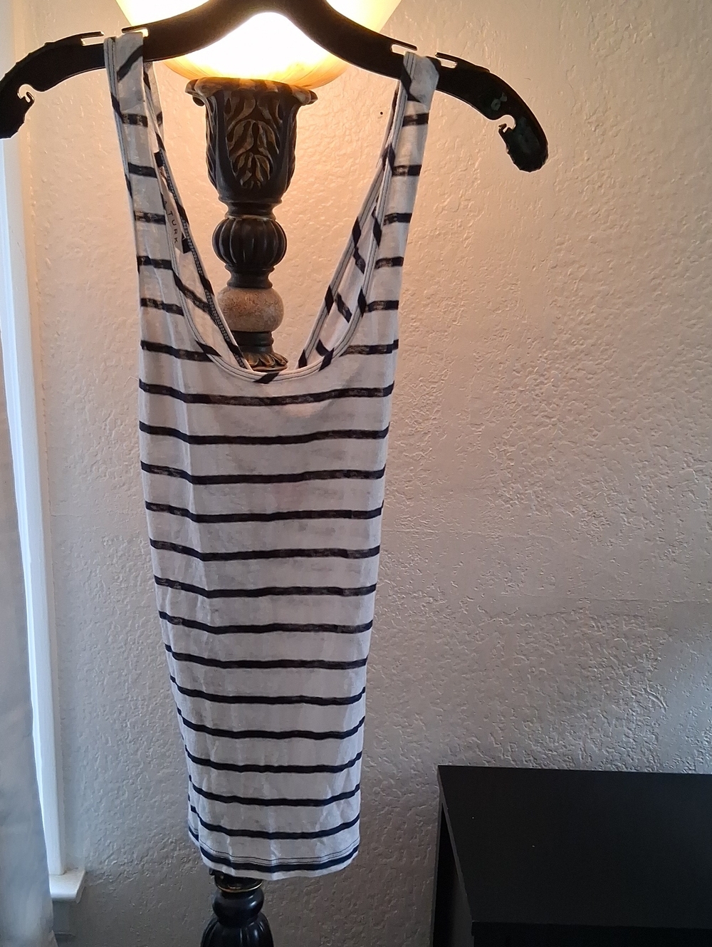 Trina Turk White and Navy Striped Sleeveless Tank